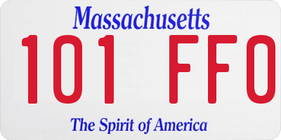 MA license plate 101FF0