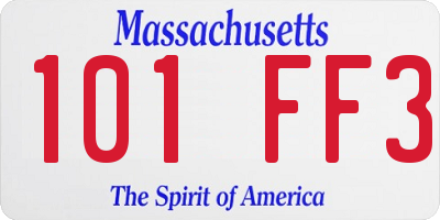 MA license plate 101FF3