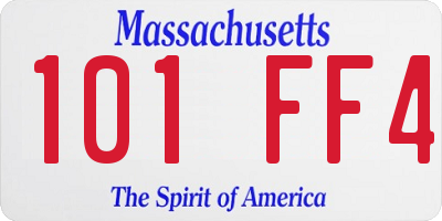 MA license plate 101FF4