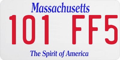 MA license plate 101FF5