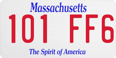 MA license plate 101FF6