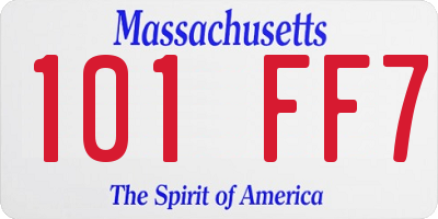 MA license plate 101FF7