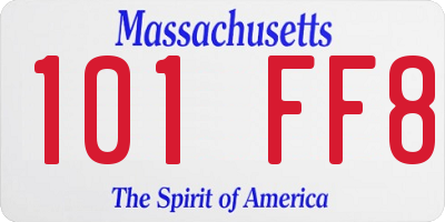 MA license plate 101FF8