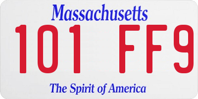 MA license plate 101FF9