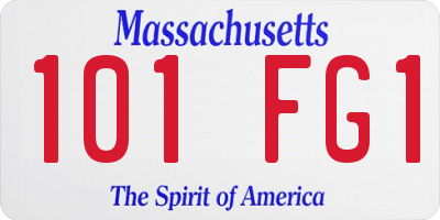 MA license plate 101FG1