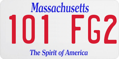 MA license plate 101FG2