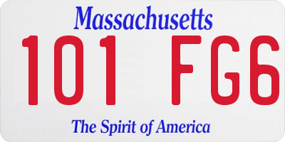 MA license plate 101FG6