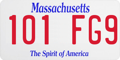 MA license plate 101FG9