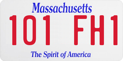 MA license plate 101FH1