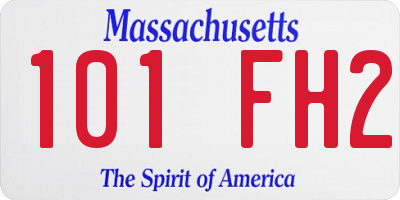 MA license plate 101FH2