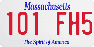 MA license plate 101FH5