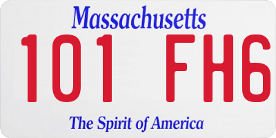 MA license plate 101FH6