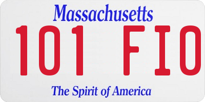 MA license plate 101FI0