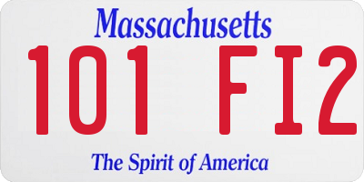 MA license plate 101FI2