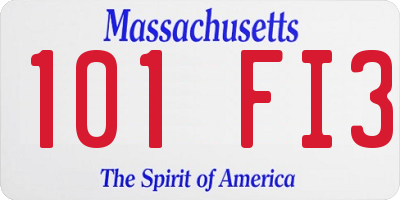 MA license plate 101FI3