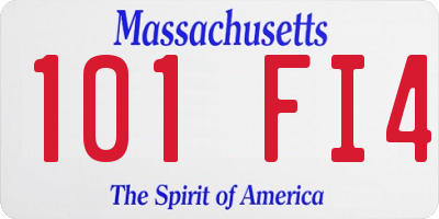 MA license plate 101FI4