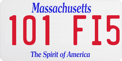 MA license plate 101FI5