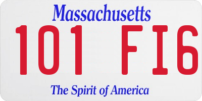 MA license plate 101FI6