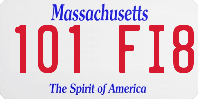 MA license plate 101FI8