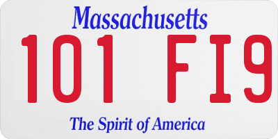 MA license plate 101FI9