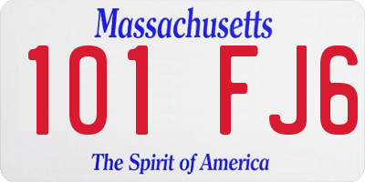 MA license plate 101FJ6