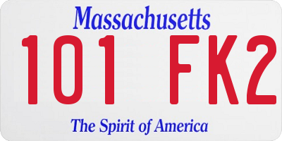 MA license plate 101FK2