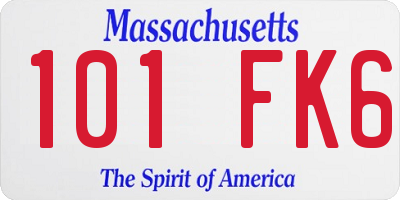 MA license plate 101FK6