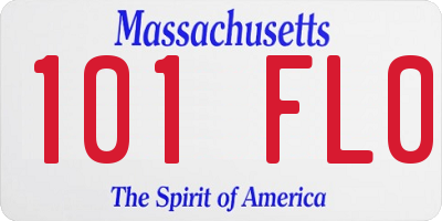 MA license plate 101FL0