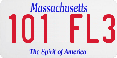 MA license plate 101FL3