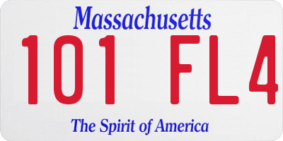 MA license plate 101FL4