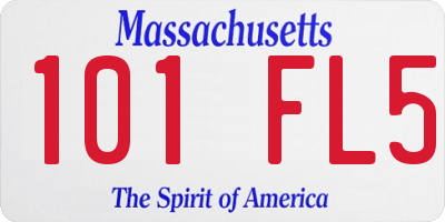 MA license plate 101FL5