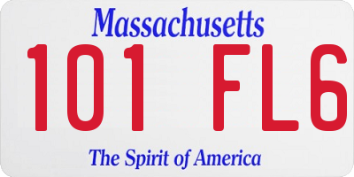 MA license plate 101FL6