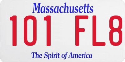 MA license plate 101FL8