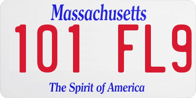 MA license plate 101FL9