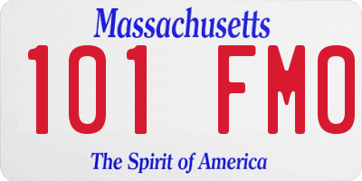 MA license plate 101FM0