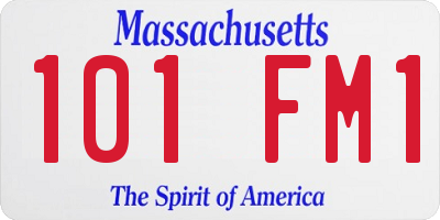 MA license plate 101FM1