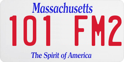 MA license plate 101FM2