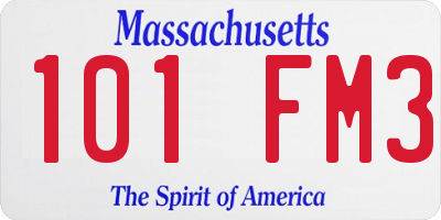 MA license plate 101FM3