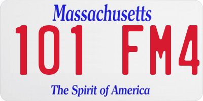 MA license plate 101FM4