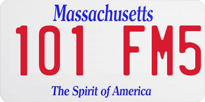 MA license plate 101FM5