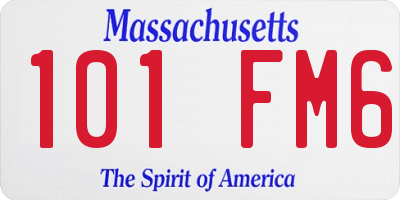 MA license plate 101FM6