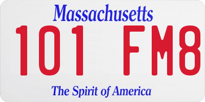 MA license plate 101FM8