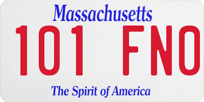 MA license plate 101FN0