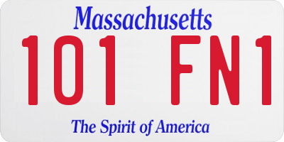 MA license plate 101FN1