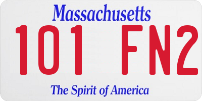 MA license plate 101FN2