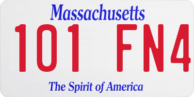 MA license plate 101FN4