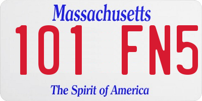 MA license plate 101FN5