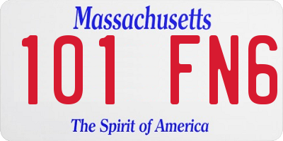 MA license plate 101FN6