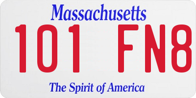 MA license plate 101FN8