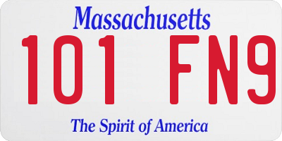 MA license plate 101FN9